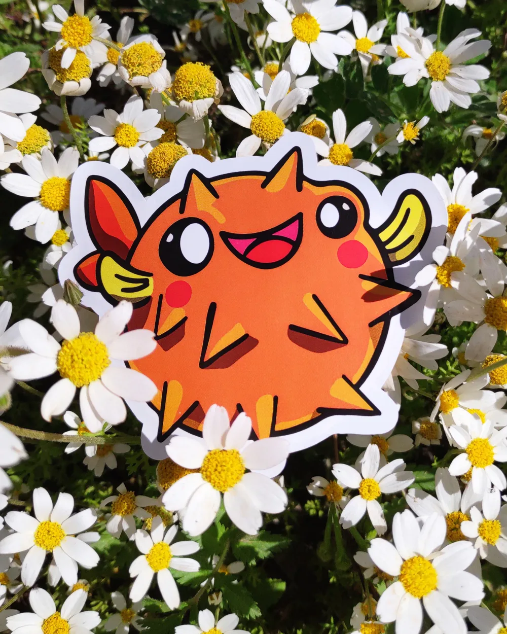 A collection of stickers in use